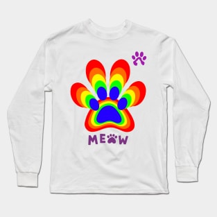 Rainbow cat Paw / colorful paw / Rainbow kitten  paw. Long Sleeve T-Shirt